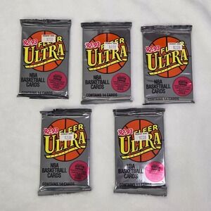 5 Pack Lot 1992-93 Fleer Ultra Series 1 NBA Basketball Cards Sealed Pippen